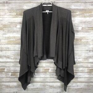 Splendid Womens Sweater Cardigan Sz S L/S Brown Open Front Asymetrical Hem